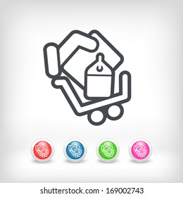 Shopping on tablet icon