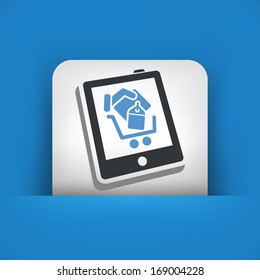Shopping on tablet icon