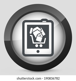 Shopping on tablet icon