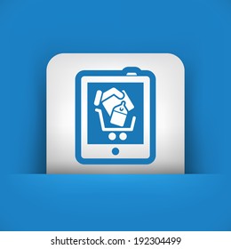 Shopping on tablet icon