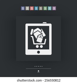 Shopping on tablet icon