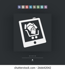 Shopping on tablet icon
