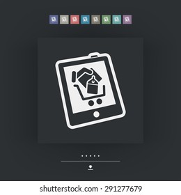 Shopping on tablet icon