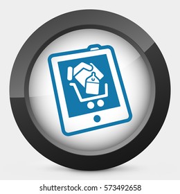 Shopping on tablet icon