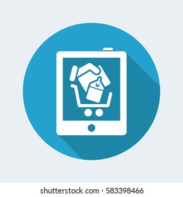 Shopping on tablet icon