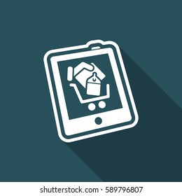 Shopping on tablet icon