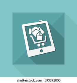 Shopping on tablet icon