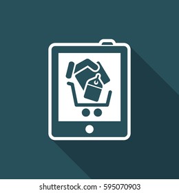 Shopping on tablet icon