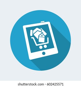 Shopping on tablet icon