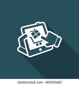 Shopping on tablet icon