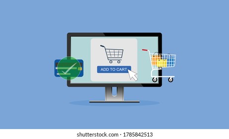 Shopping online app, shopping on Website, ecommerce, Digital marketing concept.