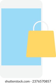 Shopping Online Apps Icon Vector Flat Illustration