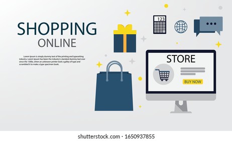 Banner de compras en línea , vectores de banner de comercio electrónico .