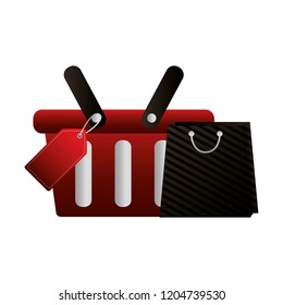 shopping online basket and bag tag price