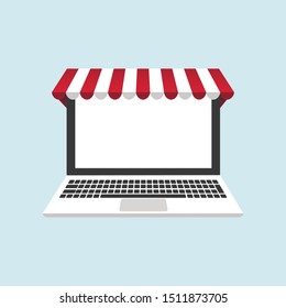 Shopping online business conceptual flat style. Vector illustration. Can be used for workflow layout template, banner, diagram, number options, web design, infographics, timeline.