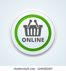 Shopping Online button illustration