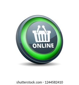 Shopping Online button illustration
