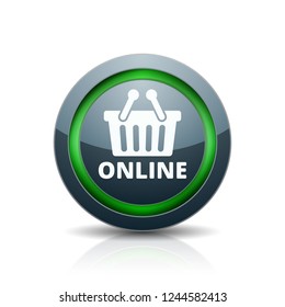 Shopping Online button illustration