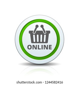Shopping Online button illustration