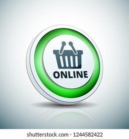 Shopping Online button illustration