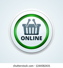Shopping Online button illustration