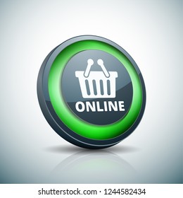 Shopping Online button illustration