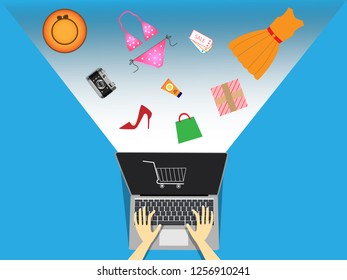 shopping online buy product online by computer