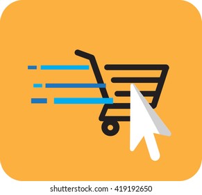 Shopping Online Cart , Flat Design