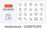 Shopping online, click and collect. Thin line icon set. Outline symbol collection. Editable vector stroke. 256x256 Pixel Perfect scalable to 128px, 64px...