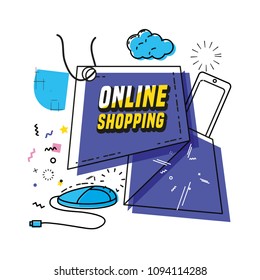 shopping online commercial tag