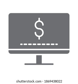shopping online computer transaction ecommerce in silhouette style icon vector illustration