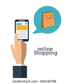Shopping online concept with shopping bag icon design, vector illustration 10 eps graphic.