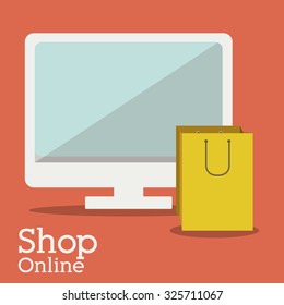 Shopping online concept with computer design, vector illustration eps 10