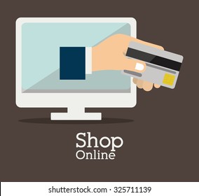 Shopping online concept with computer design, vector illustration eps 10
