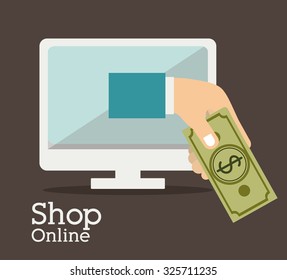Shopping online concept with computer design, vector illustration eps 10