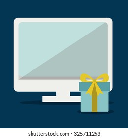 Shopping online concept with computer design, vector illustration eps 10