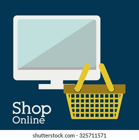 Shopping online concept with computer design, vector illustration eps 10