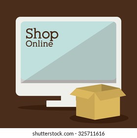 Shopping online concept with computer design, vector illustration eps 10