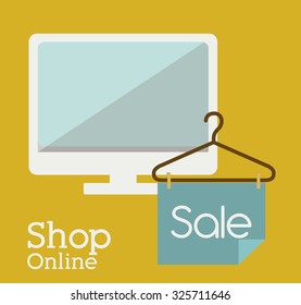 Shopping online concept with computer design, vector illustration eps 10