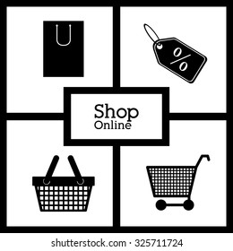 Shopping online concept with money icons design, vector illustration eps 10
