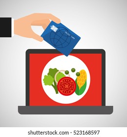 shopping online concept order organic food vector illustration eps 10