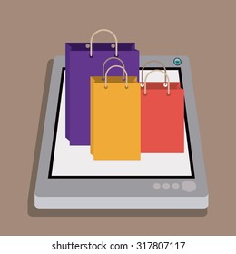 Shopping online concept with smartphone design, vector illustration eps 10