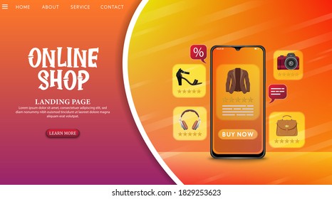 Shopping Online design concept on mobile application