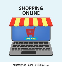 Shopping online design. E-commerce. Flat design
