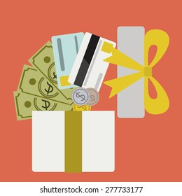 Shopping online design over orange background, vector illustration