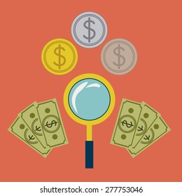 Shopping online design over orange background, vector illustration
