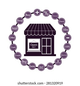 Shopping online design over white background, vector illustration