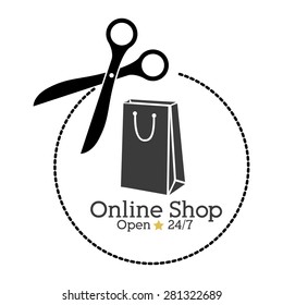 Shopping online design over white background, vector illustration