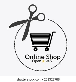Shopping online design over white background, vector illustration