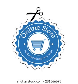 Shopping online design over white background, vector illustration